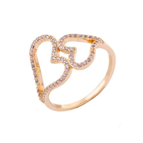 Kylie Cubic Zirconia Heart Fixed Sizing Rings DR0423A