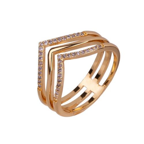 Kylie Gold Plated & Cubic Rings DR0429