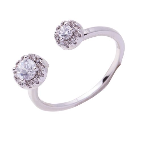 Keira White Gold Plated Cubic Zirconia Geometric