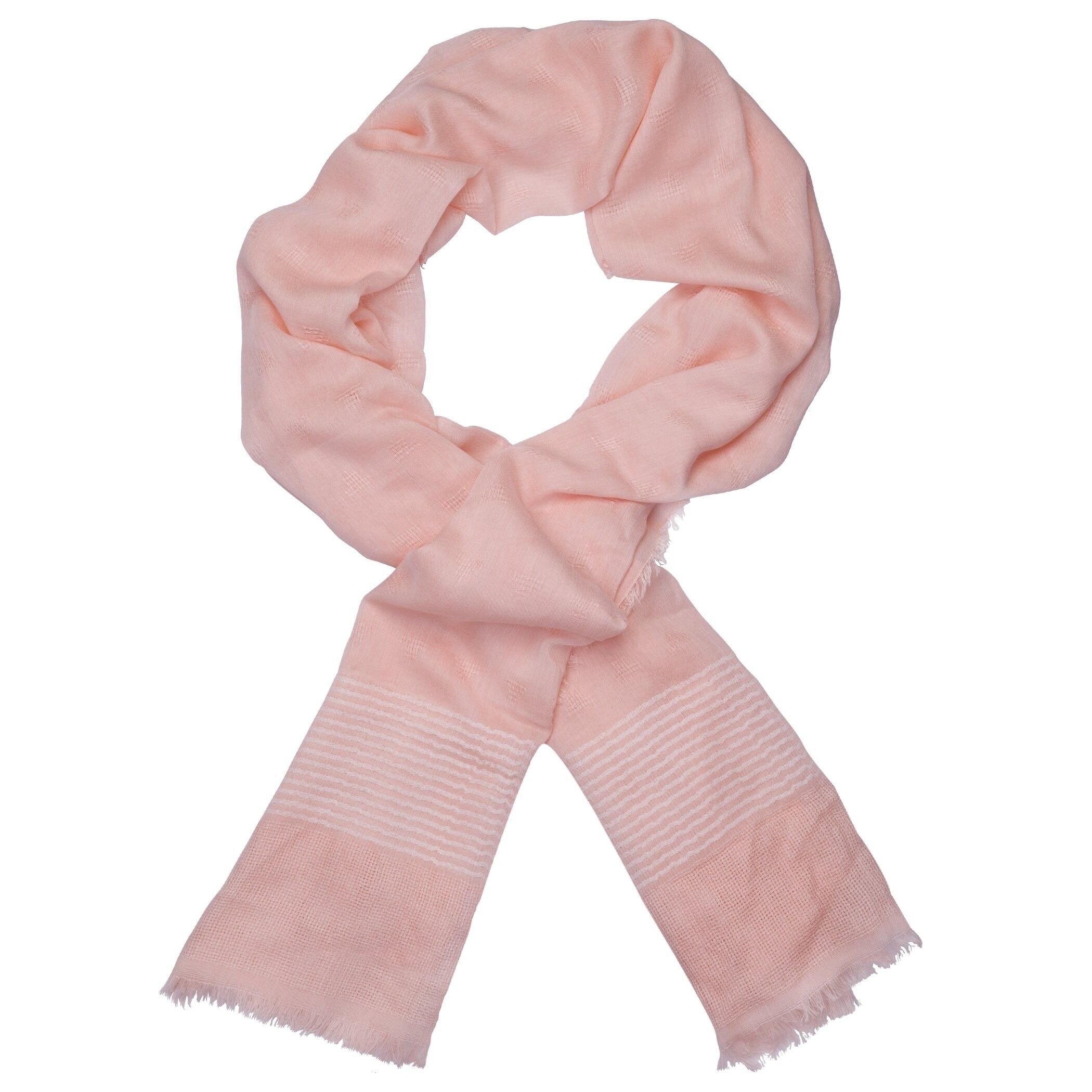 Spring/Summer Scarf DS0007A Peach & White