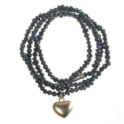 Audrey Fresh Water Pearls Heart Multi-Row Bracelet LB0046C