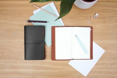 Faux Leather Notebooks Black