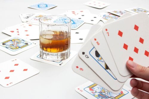 Playing card drink mats