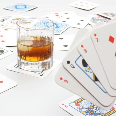 Playing card drink mats