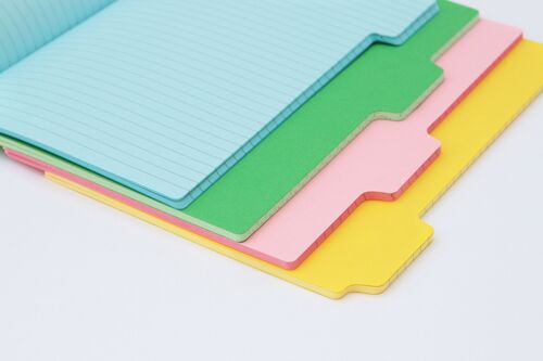 Set of 4 colourful tab notebooks
