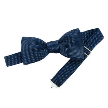 Noeud papillon Soie Fiorenza Bleu marine 2