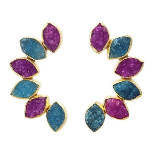 Pendientes boreal fucsia y turquesa