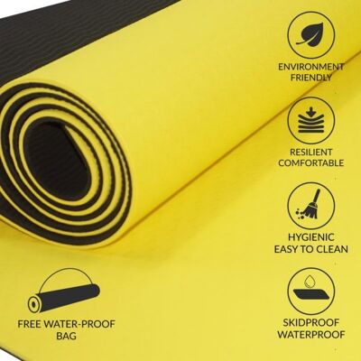 Yellow & Black Yoga Mat