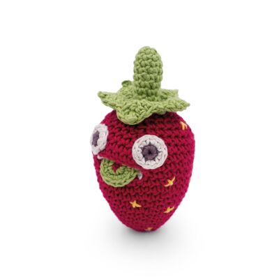 BILLY THE MINI STRAWBERRY - BABY RATTLE IN ORGANIC COTTON