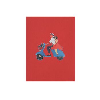 Innamorati su una Vespa Pop-up 3D 4