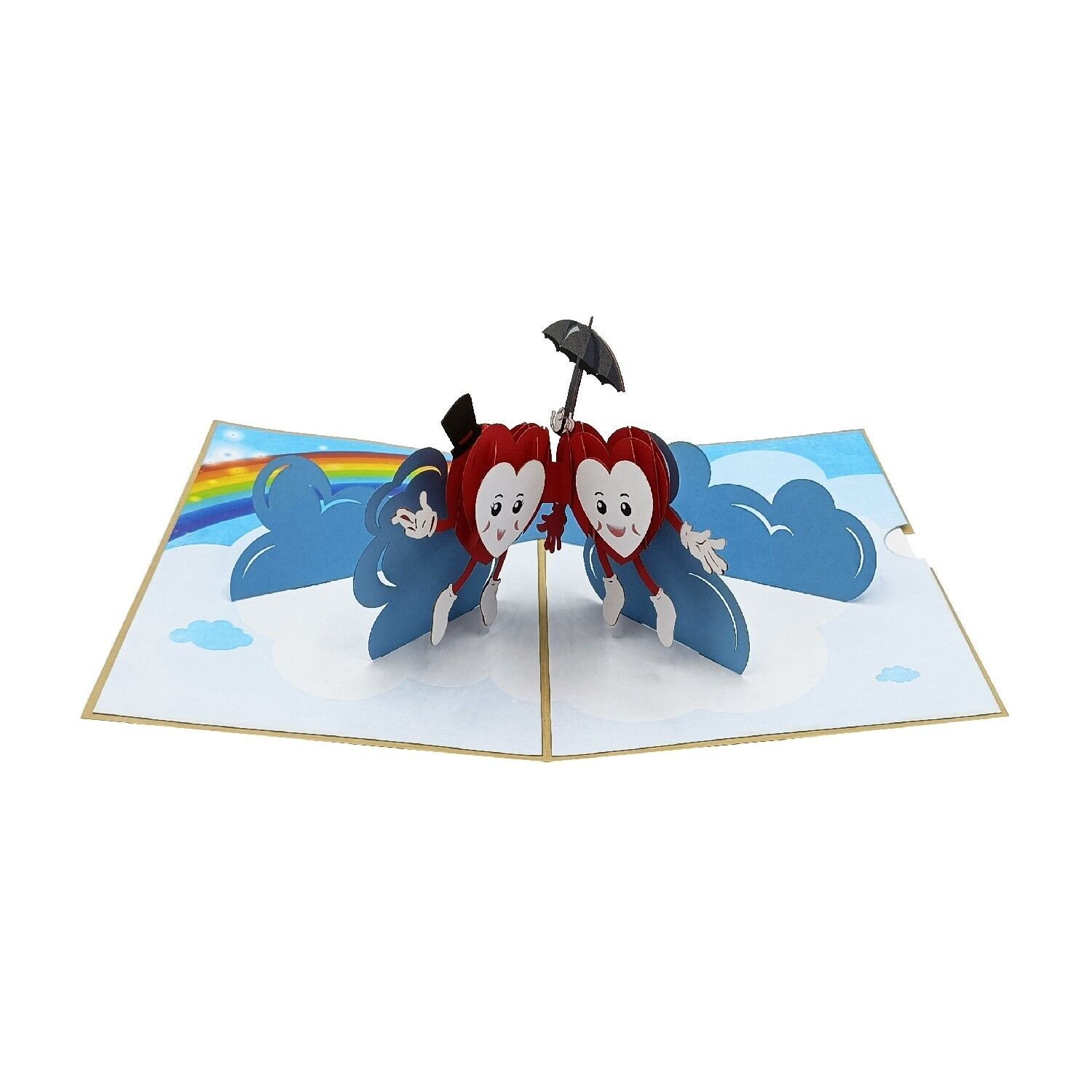Due cuori un ombrello Pop-up 3D