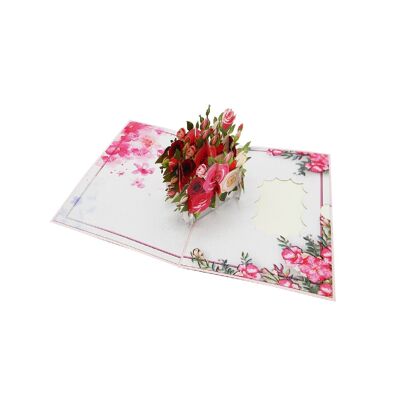 Mazzo di fiori rosa Pop-up 3D