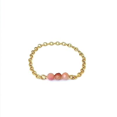 Pink Jasper Tara chain ring