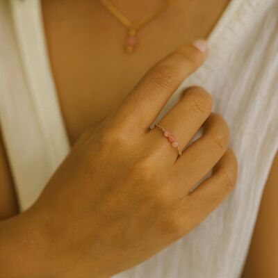 Anello rosa Jasper Tara