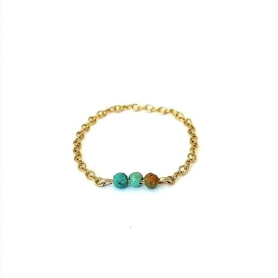African Turquoise Tara chain ring