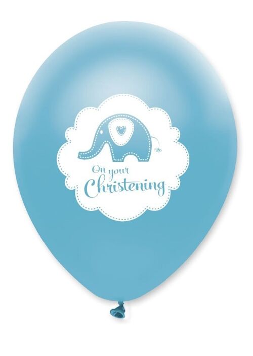 Sweet Baby Elephant Blue Christening Pearlescent
