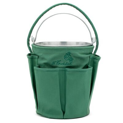 13L Galva Bucket + Bucket Bag Green Embroidered Cotton La Cordeline