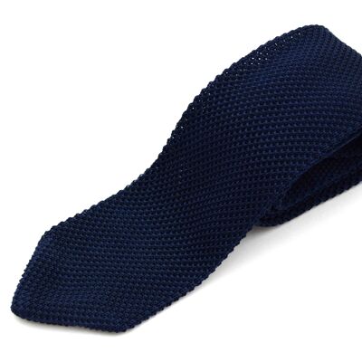 Navy Knitted Silk Tie