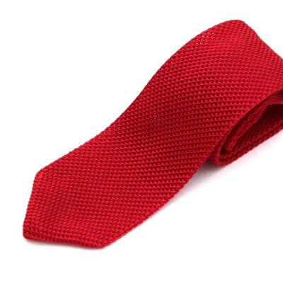Red Knitted Silk Tie