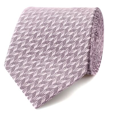 Soft Pink Herringbone Silk Tie