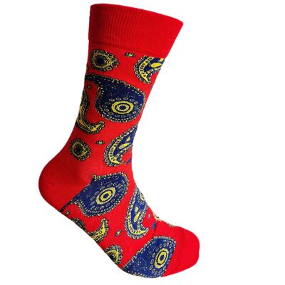 Red Paisley Socks