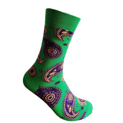 Green Paisley Socks