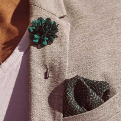 Amour Flower Lapel Pin, Green