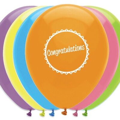 Congratulations Latex Balloons 2 Sided Print