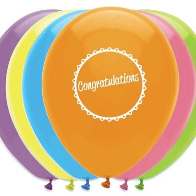 Congratulations Latex Balloons 2 Sided Print
