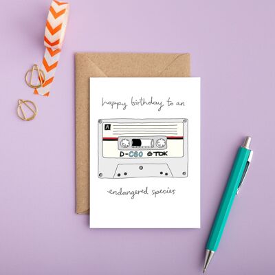 Carte d’anniversaire cassette | Carte d’anniversaire drôle | Anniversaire masculin