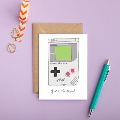 Biglietto di auguri per Game Boy | Biglietto di compleanno maschile | Gioco retrò