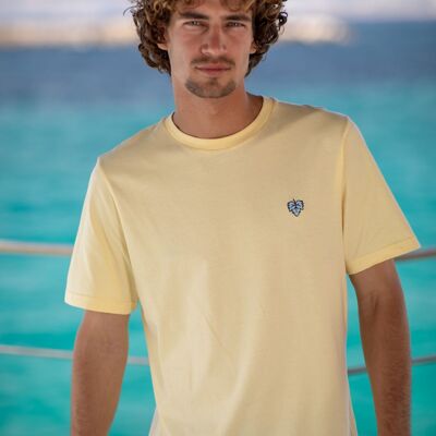 T-SHIRT VIGNE JAUNE PASTEL