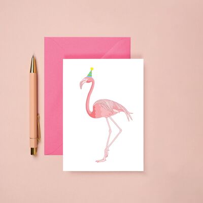 Carte d'anniversaire flamant rose | Célébration Carte de vœux