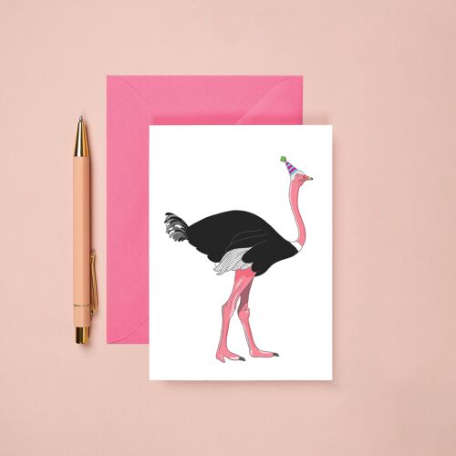 Ostrich Birthday Card | Celebration Greeting Card