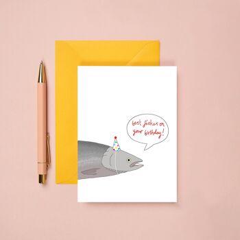 meilleure carte de voeux de poissons | Carte d'anniversaire drôle | Carte Homme