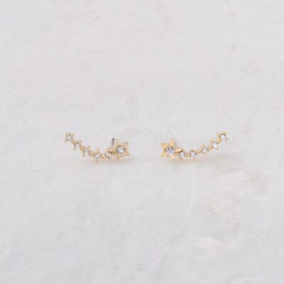 Shooting Star Stud Earrings - Gold plated