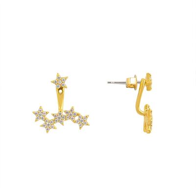 Starburst Two-Way Earrings - Gold plated