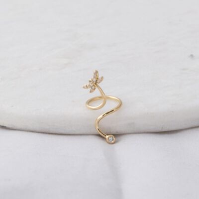 Dragonfly Midi Ring - Gold plated