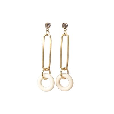 Ivory Circle Drop Earrings