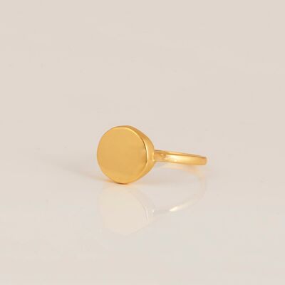 Organic shape pendant mum and baby - Gold vermeil ring