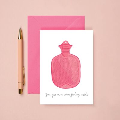 Hot Water Bottle Card | Valentines Card | Friendship Card