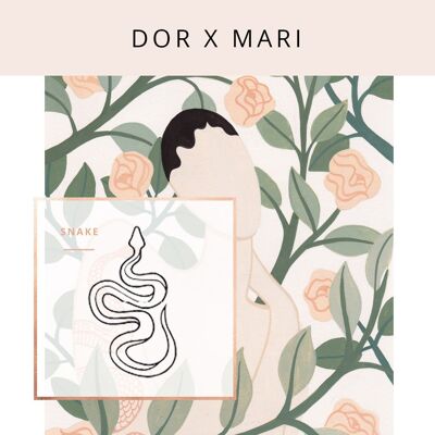 DOR X MARI SNAKE - Gold rectangle pendant