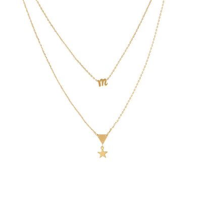 Tiny Initial Multi Row Necklace