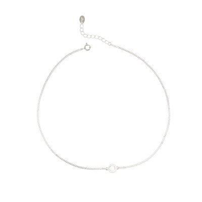 Sterling Silver Tiny Circle Choker