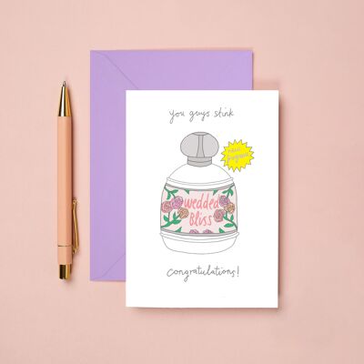 Wedded Bliss Greeting Card | Funny Wedding Card | Fragrance