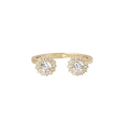 Double Flower Ring - Gold plated