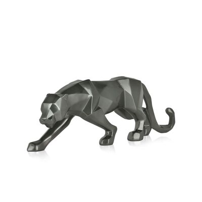 ADM - Scultura in resina 'Pantera sfaccettata' - Colore Antracite - 14 x 45 x 9 cm