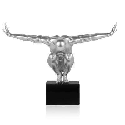 ADM - Escultura de resina 'Pequeña balanza' - Color plata - 31,5 x 44 x 21 cm