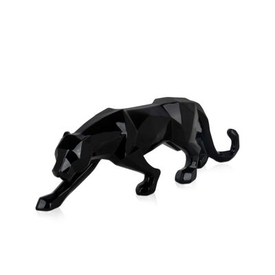 ADM - Scultura in resina 'Pantera sfaccettata' - Colore Nero - 14 x 45 x 9 cm