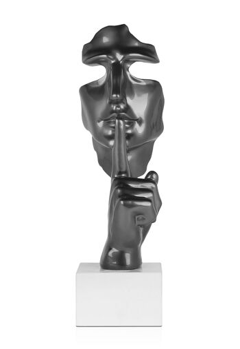 ADM - Sculpture en résine 'Visage d'homme abstrait' - Couleur anthracite - 48 x 16 x 14 cm 5